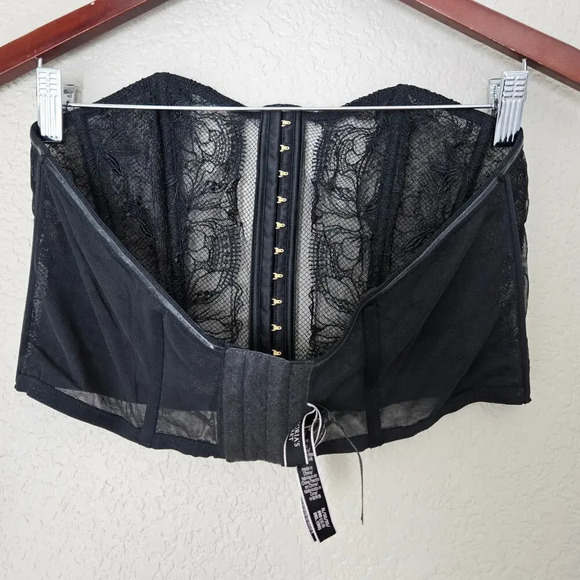 Victoria's Secret Women Lace Cropped Corset XL Black - Picture 3 of 11